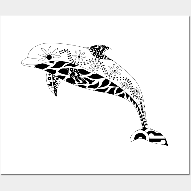 mister dolphin in floral ecopop Wall Art by jorge_lebeau